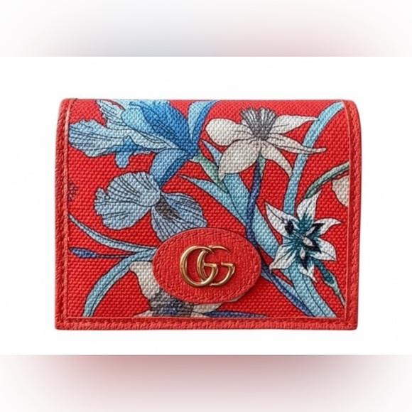 *NIB* Gucci Flora Print Canvas Compact Wallet - Picture 6 of 7